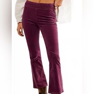 Free People burgundy womens flare pants